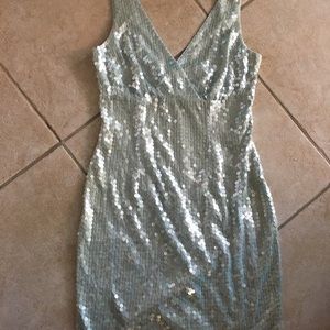 Evening dress pale blue sequins